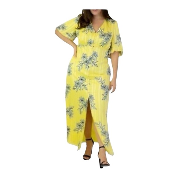 Maree Pour Toi Floral & Stripes Button-Front Maxi Dress - Picture 8 of 8
